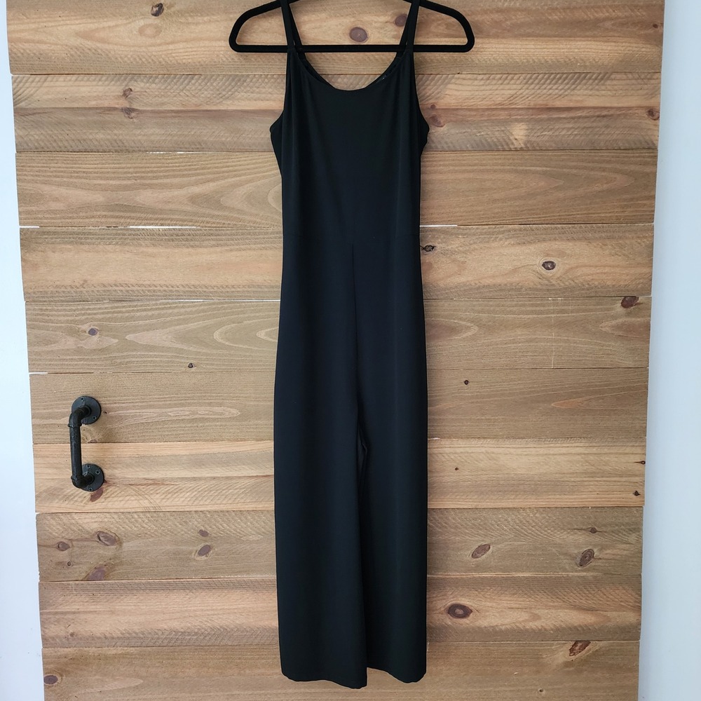 Eileen Fisher black sleeveless romper one piece tencel jumpsuit womens size XXS